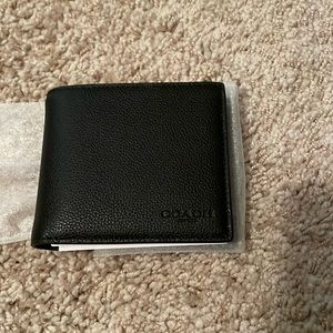 Men’s black leather coach wallet